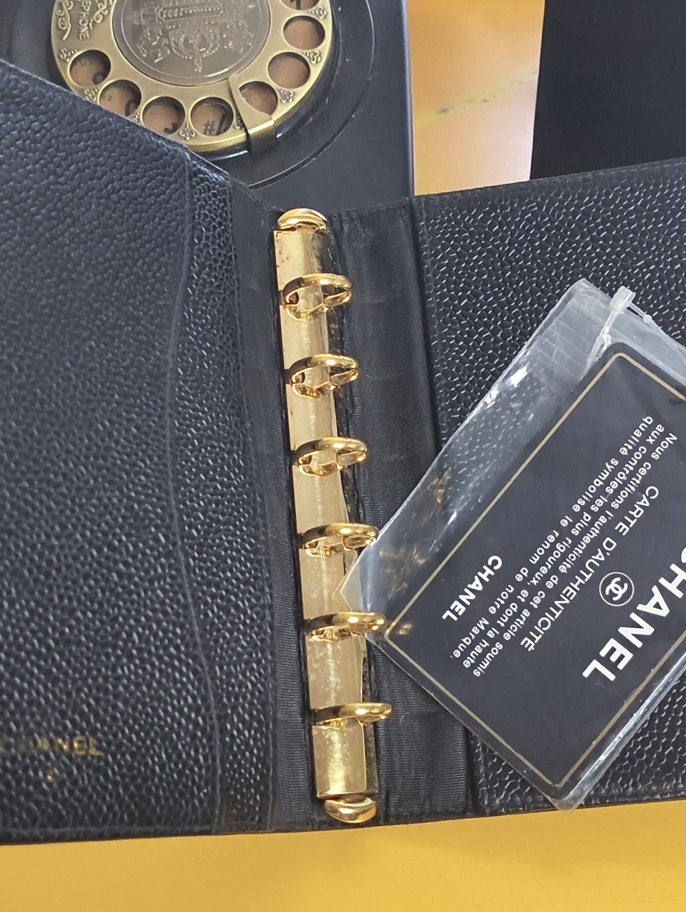 Chanel Vintage Black Caviar CC Personal/Small Agenda Planner Auth Card Authentic - Picture 8 of 8